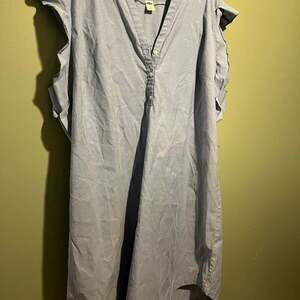 Old Navy Women's Blue Chambray Cap-Sleeve Shirt Dress